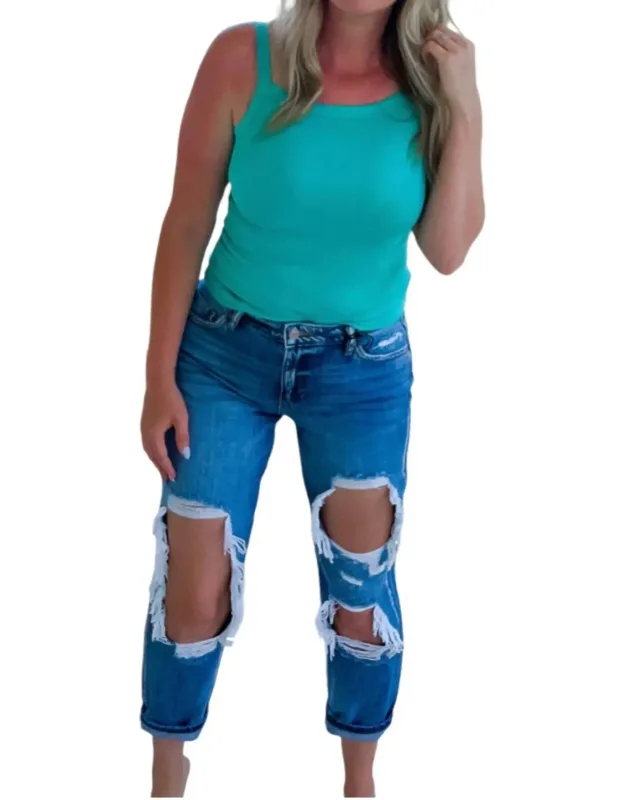 Distressed Mom Jeans