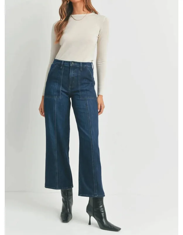 New Seamed Utility Straight Leg Jeans