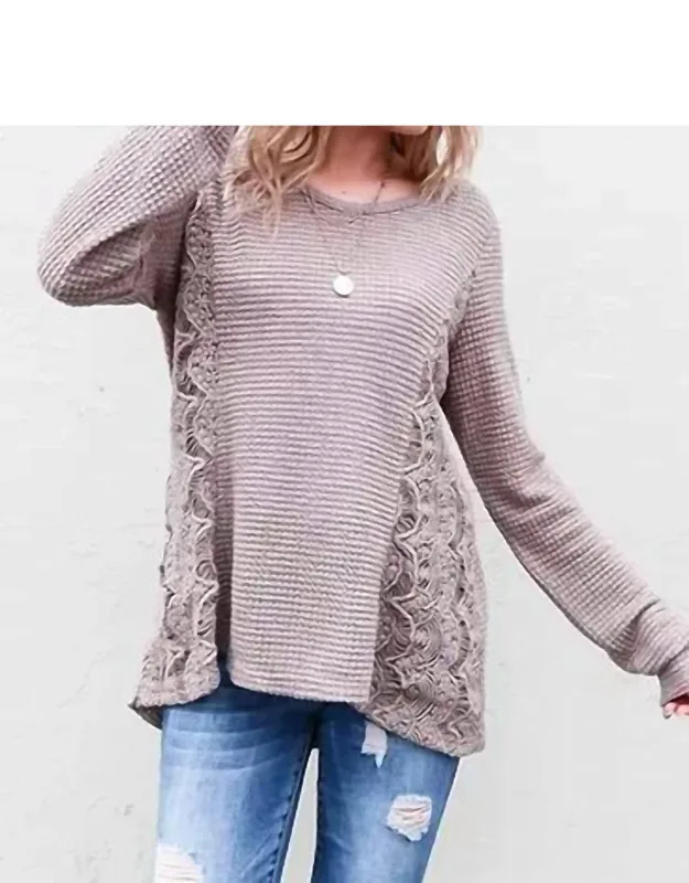 Waffle Side Lace Top