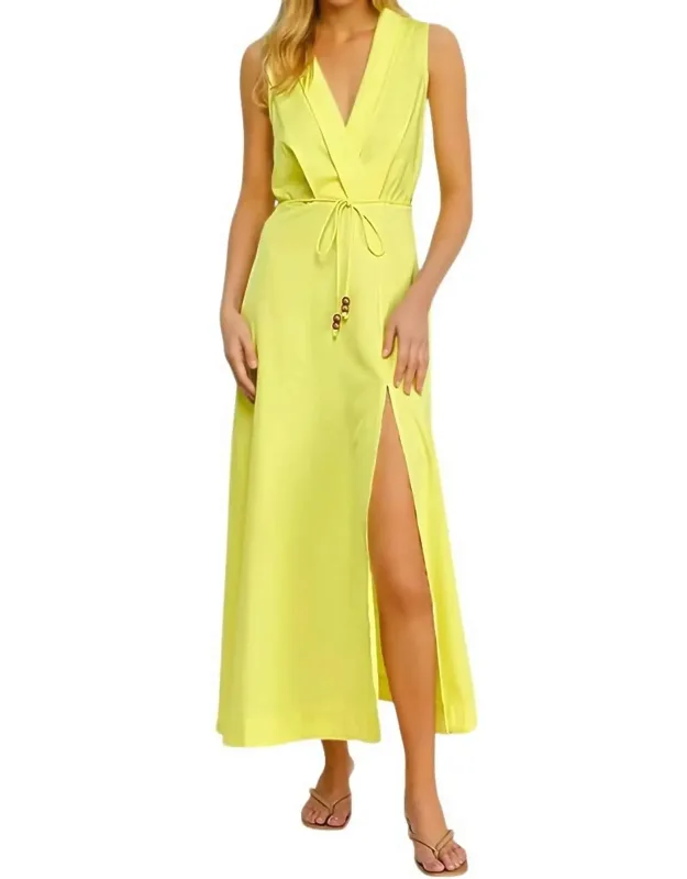 Alba Sleeveless Halter Neck Collar Midi Dress