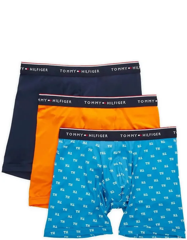 3-pack Microfiber Boxer Brief With Logo Elastic Waistband And Regular Fit