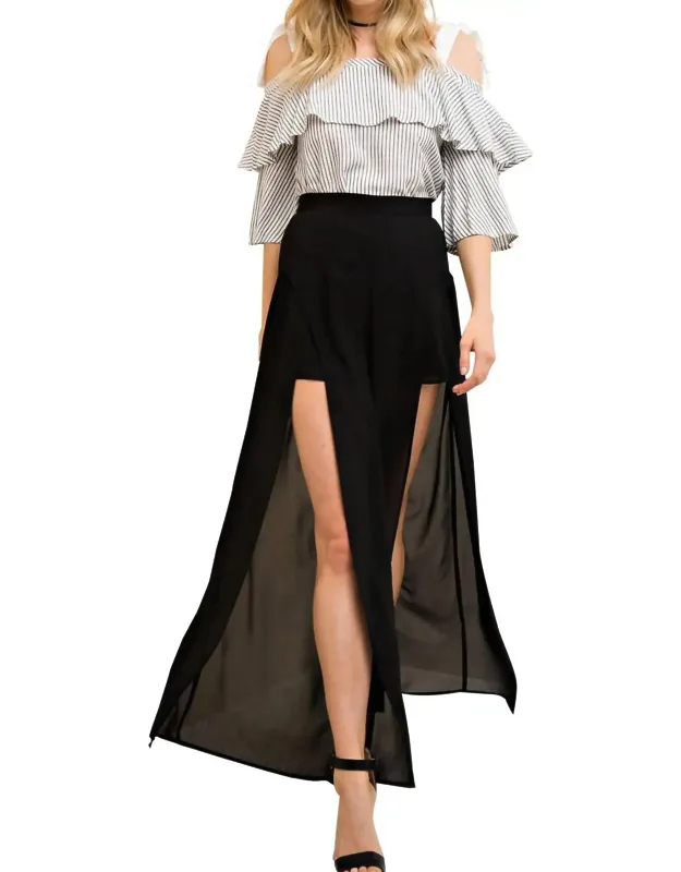 Solid Slit Maxi Shorts