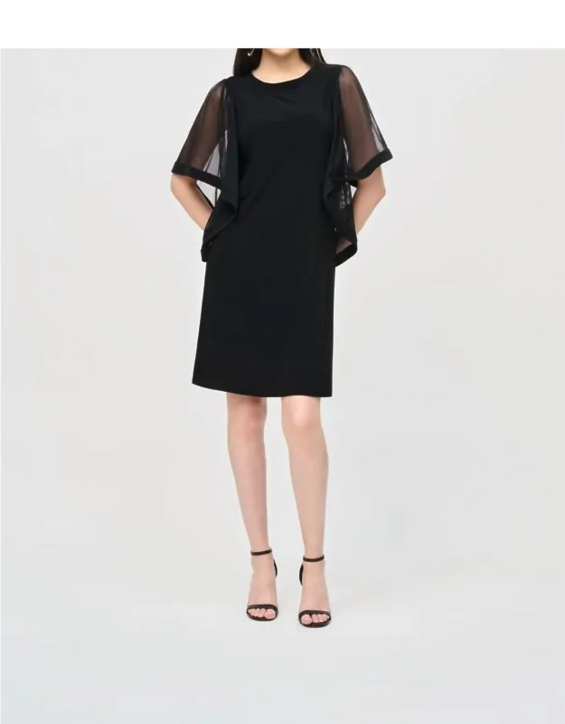 Mesh Butterfly Bell Sleeve Dress