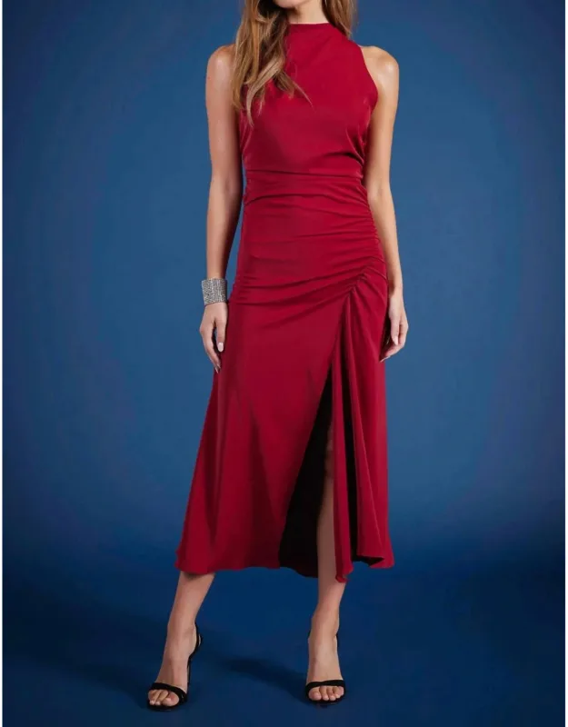 Elle Halter Dress - Midi, Bodycon Silhouette