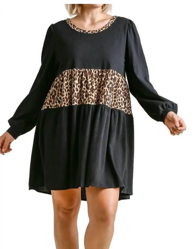 Leopard Tiered Babydoll Dress