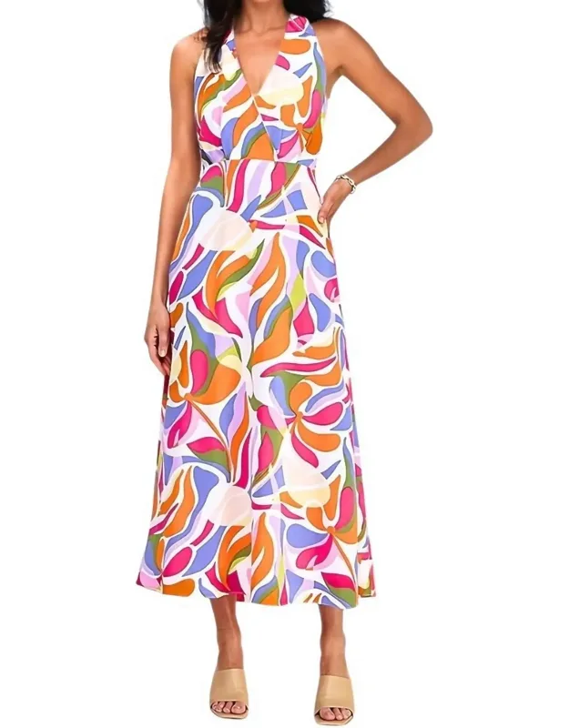 Open Back Halter Maxi Dress