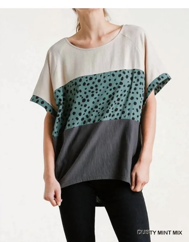 Dalmatian Color Block Top