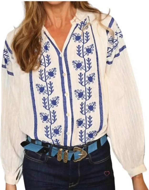 Maddi Embroidered Boho Blouse