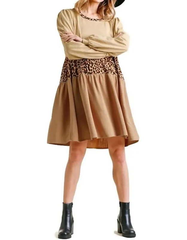 Leopard Tiered Babydoll Dress