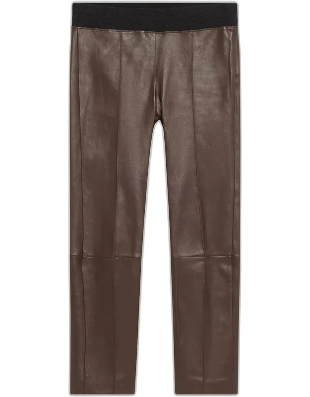 Leather Stretch Front Seam Leggings