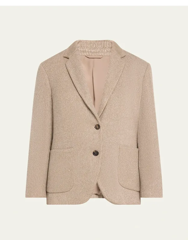 Two-button Lurex Cotton English Rib Blazer
