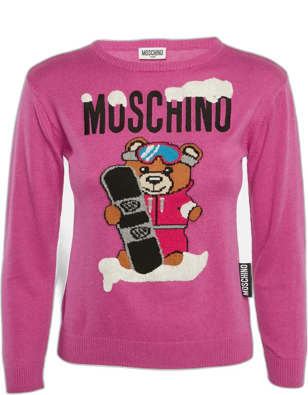 Bear Pattern Cotton Knit Sweater