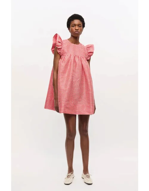 Crinkled Check Taffeta Dress