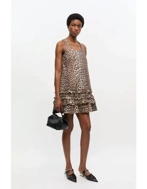 Leopard Cotton Poplin Mini Dress