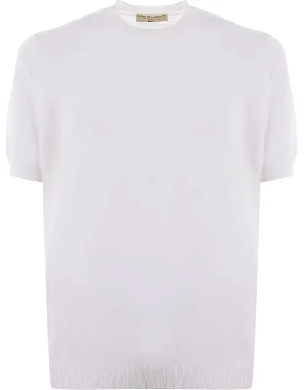 T-shirt With Flame Effect Fabric And Crew Neck