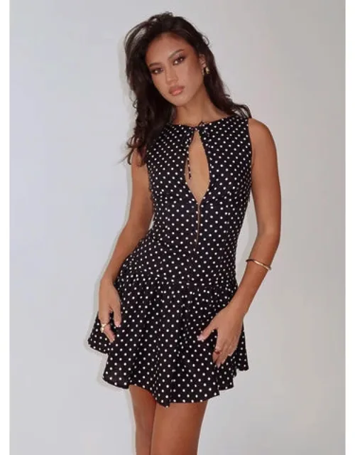 Alissea Keyhole Linen Blend Mini Dress