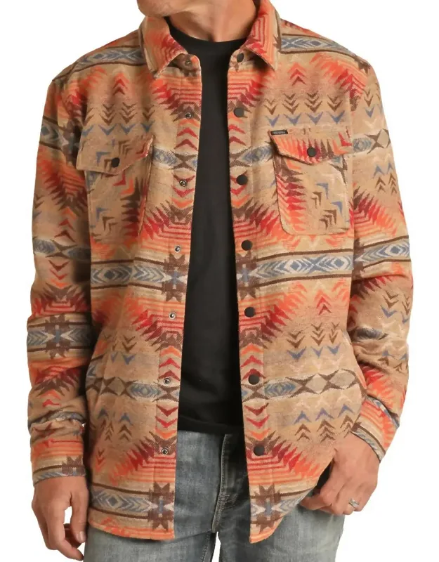 Aztec Jacquard Shirt Jacket