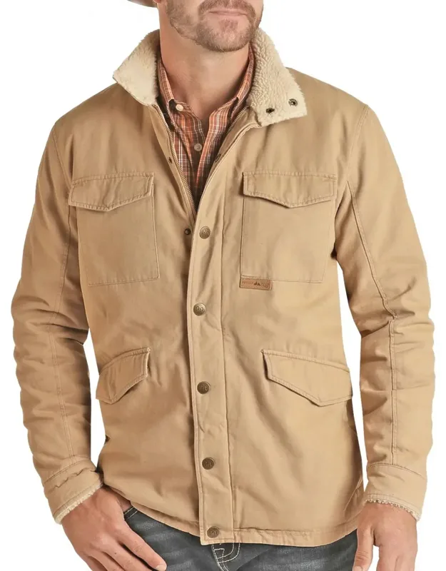 Canvas Jacket With Berber Lining