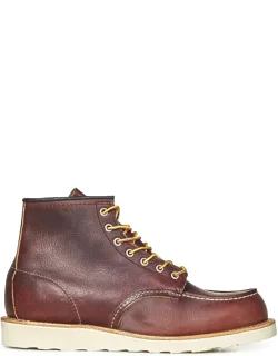 Classic Moc Toe Boots With Briar Oil Slick Leather Upper And White Tred Cushion Traction Crepe Wedge Sole