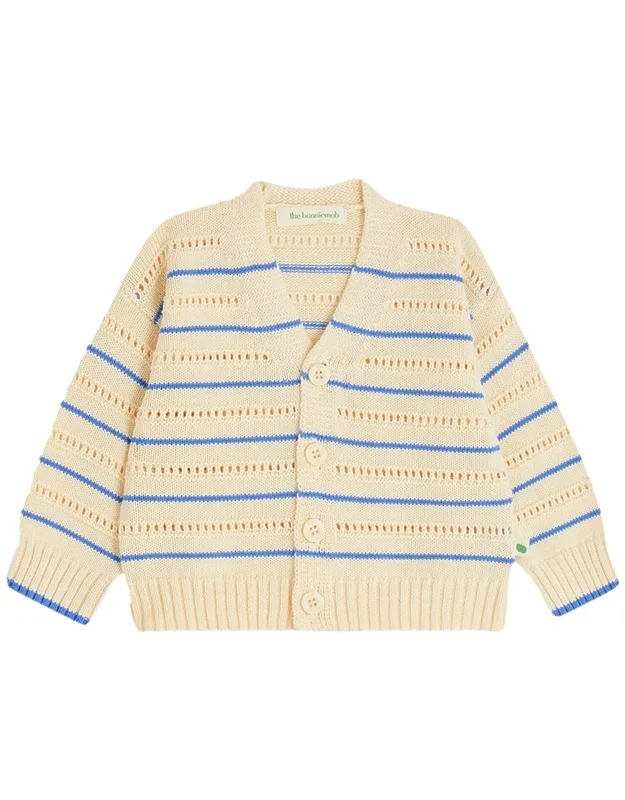 Bonniemob Pointelle Stripe Cardigan Cozy Organic Cotton