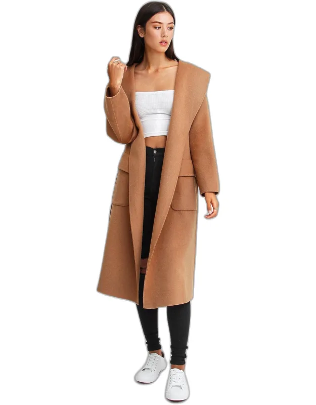 Wool Blend Robe Coat