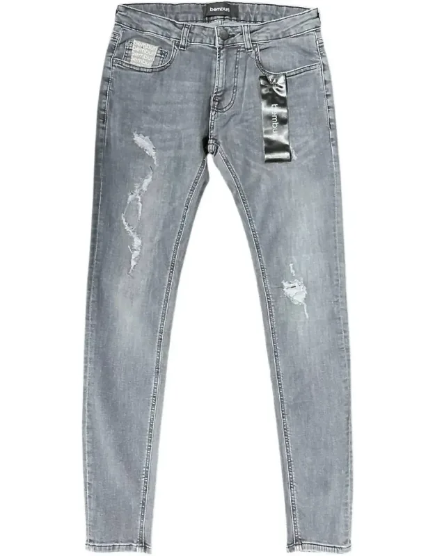 Skinny Denim Jean In Grey With Comfort Stretch And Practical Pockets