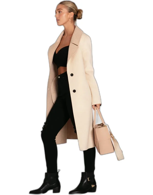 Lexington Two Tone Wool Blend Coat