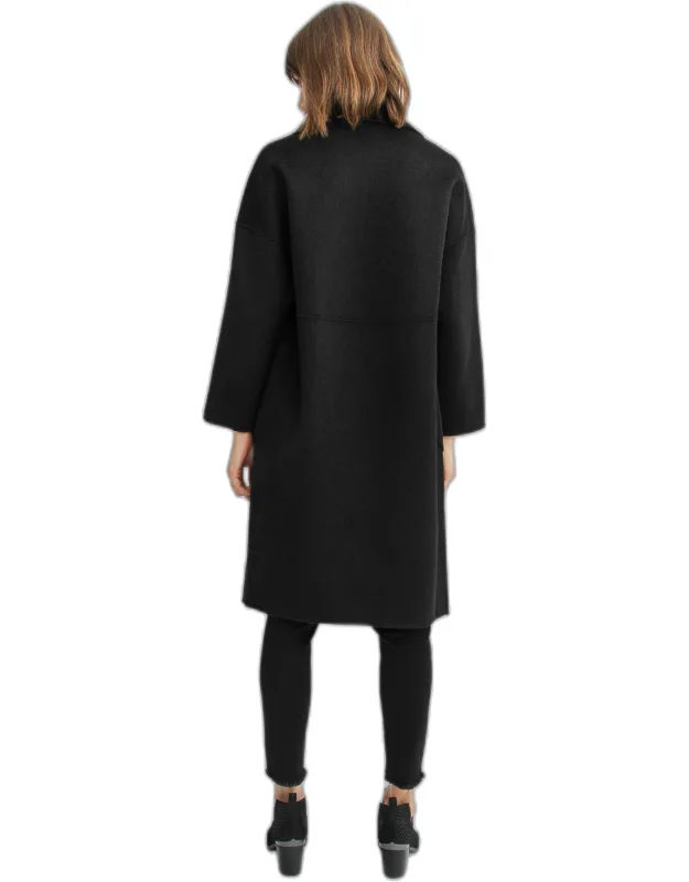 Double-breasted Wool Blend Coat
