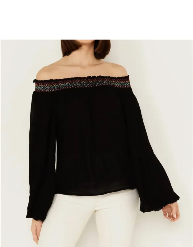 Off The Shoulder Smocked Top