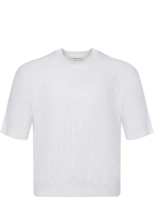 Atomo Factory T-shirt With Ribbed Hem And Intramente Perforated