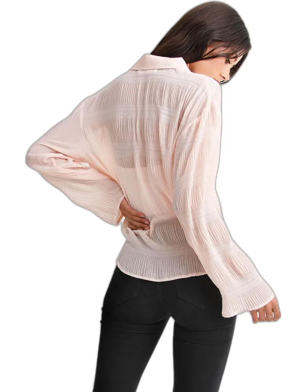 Shirred Chiffon Blouse