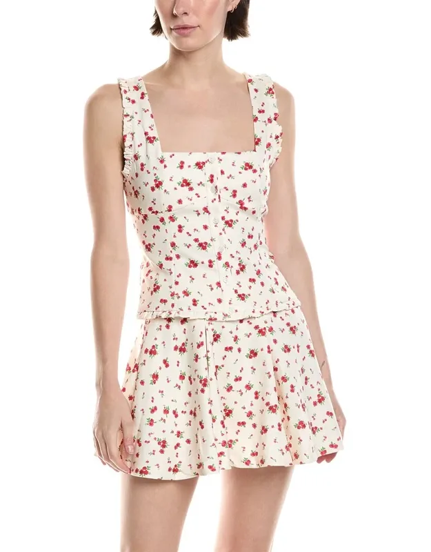 70/21 Top With Square Neckline And Ruffle Trim