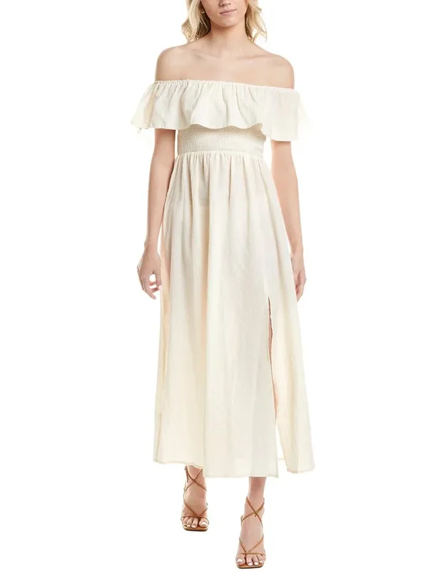 Maxi Dress With Smocked Bodice And Scoop Neck