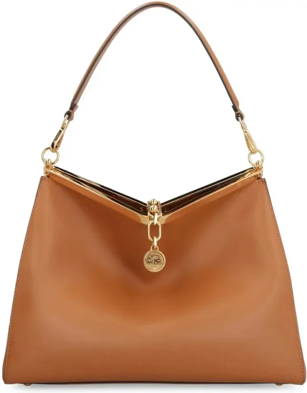 Etro Vela Shoulder Bag With Removable Internal Zippered Clutch And Adjustable Leather Strap