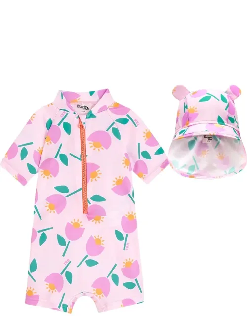 Rashguard Swimsuit And Hat Set