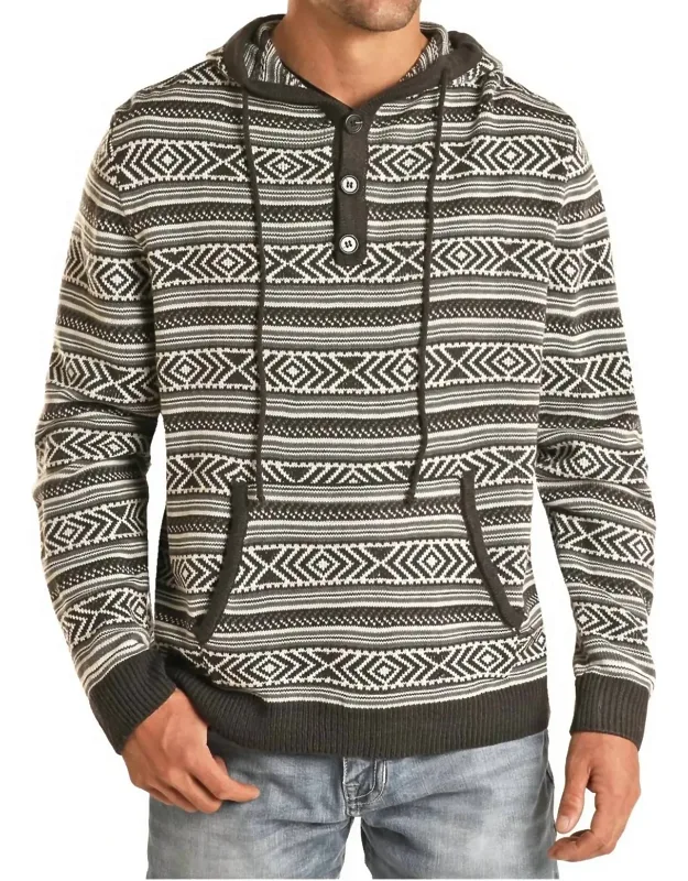 Henley Sweater Hoodie