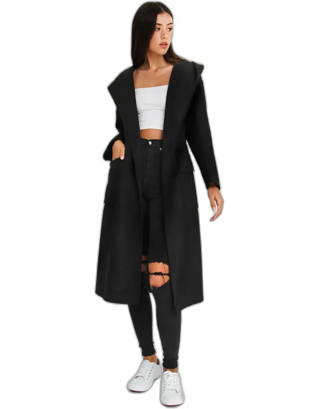 Wool Blend Robe Coat