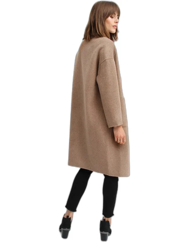 Double-breasted Wool Blend Coat