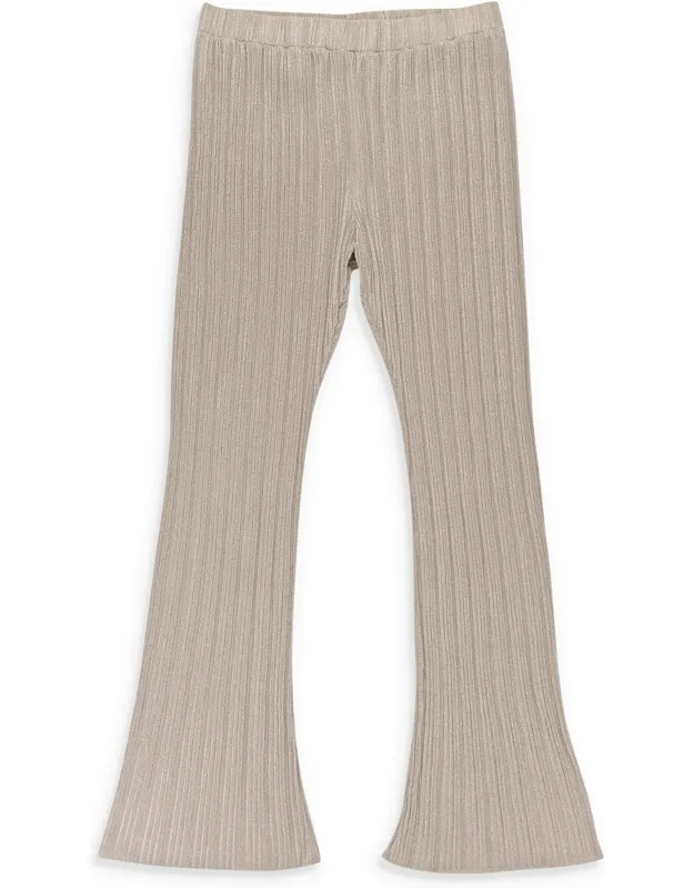 Lurex Crinkle Straight Pants