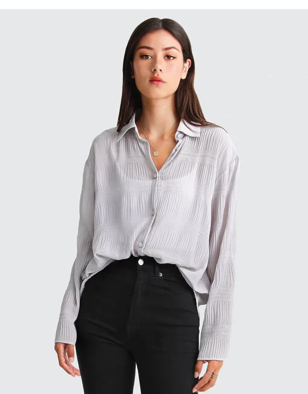 Shirred Chiffon Blouse