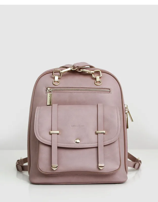 5th Ave Leather Backpack With Multiple Internal Compartments And Pockets