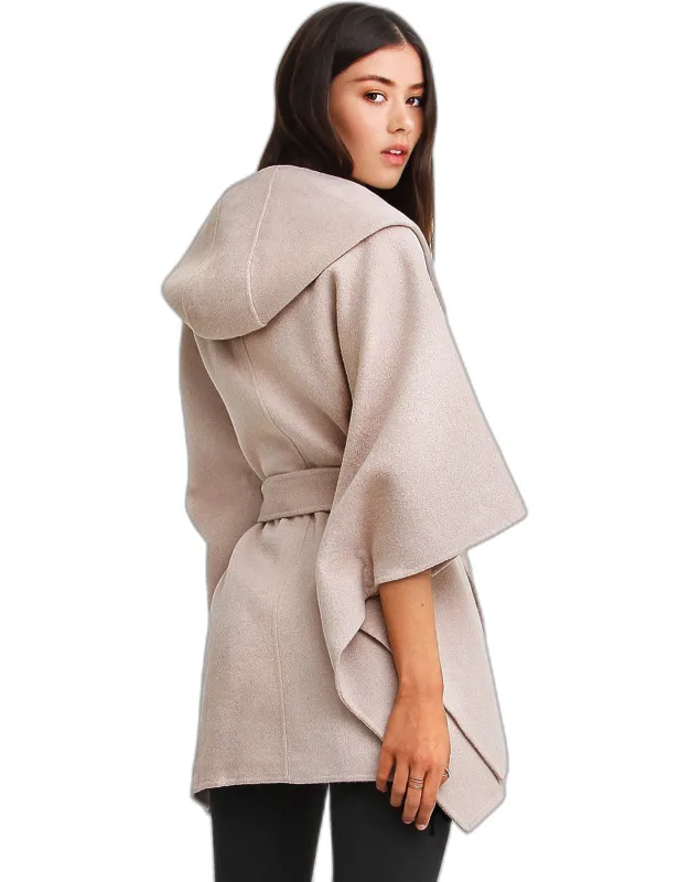 Wool Blend Cape Coat