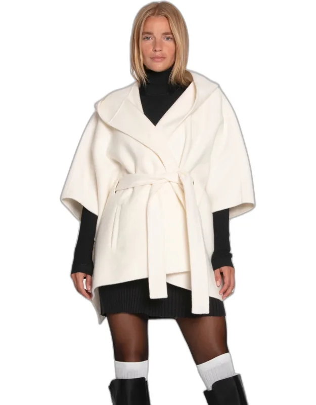 Wool Blend Cape Coat