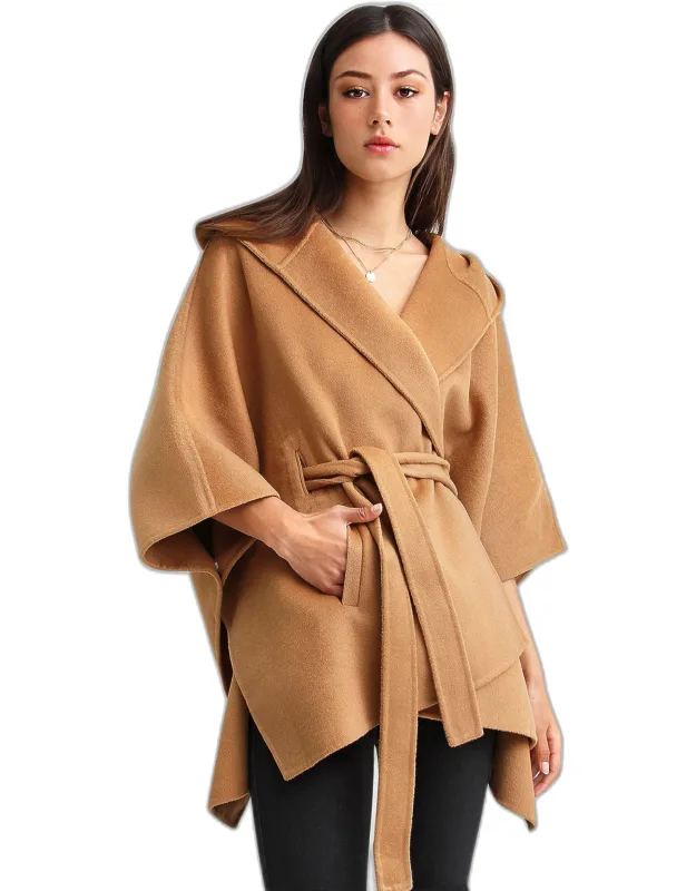 Wool Blend Cape Coat