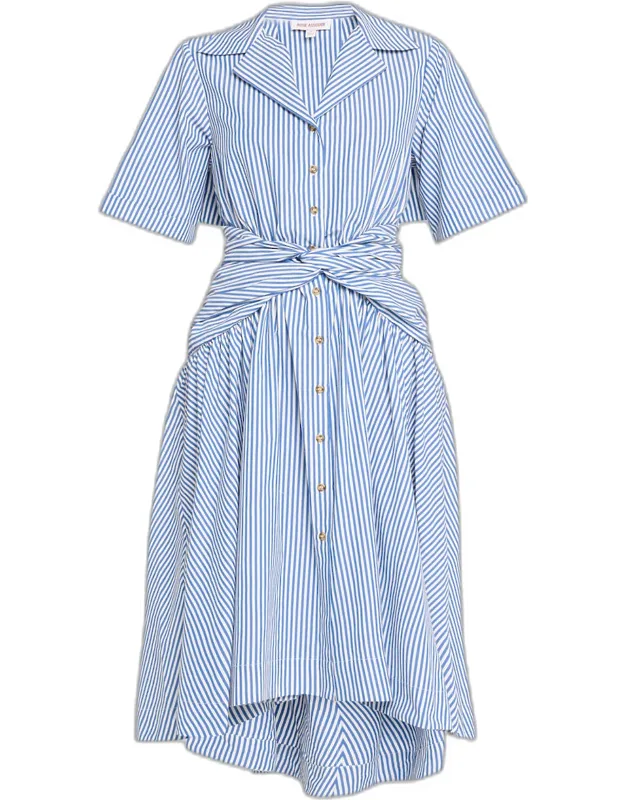 Striped Tie High-low Dress