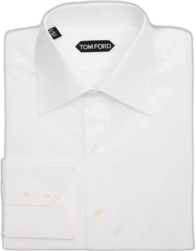 Cotton Point-collar Dress Shirt