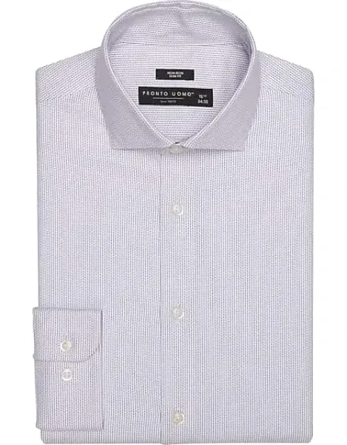 Slim Fit Herringbone Spread Collar Dress Shirt