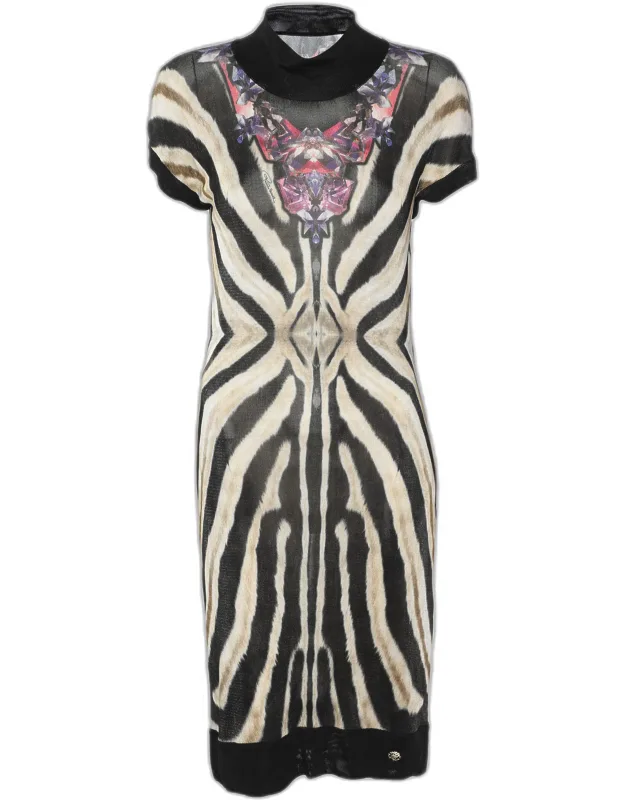 Multicolor Printed Jersey Dress With Vibrant Fluidity And Elegant Silhouette_