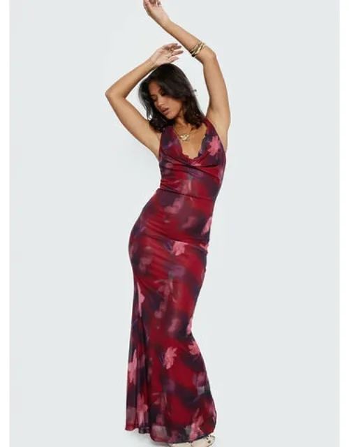 Vixyn Halter Maxi Dress With Cowl Neckline And Good Stretch