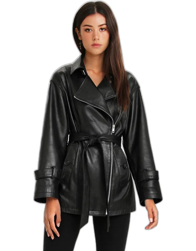 Belted Leather Jacket